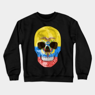 Ecuador Flag Skull - Gift for Ecuadorian With Roots From Ecuador Crewneck Sweatshirt